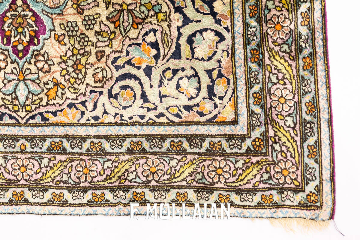 Kashan Mohasham Silk Rug n°:828802